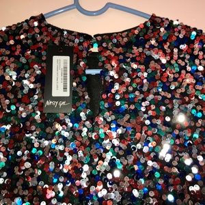 Nasty Gal Sequin T-Shirt Dress
